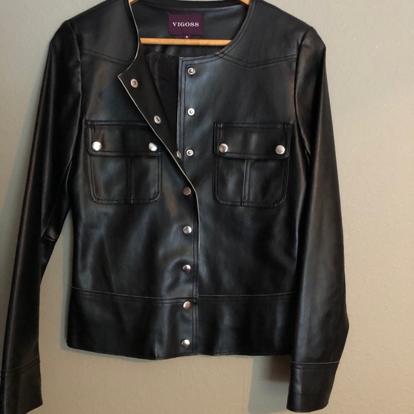 Faux Leather Jacket Vigoss Size S - Picture 9 of 11